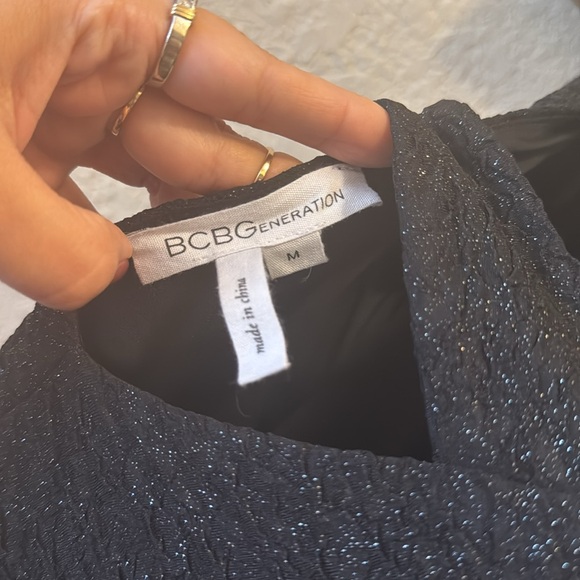BCBGeneration Sparkling Black Textured Dress - Picture 2 of 3